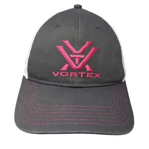 Vortex Strapback Trucker Hat Gray One Size Adjustable Embroidered Mesh Back